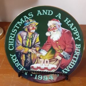 Vintage Emmett Kelly, Jr. 70th Birthday Commemorative Limited Edition Plate